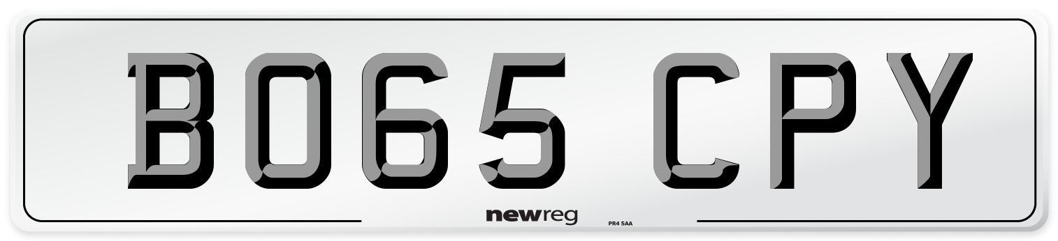 BO65 CPY Number Plate from New Reg